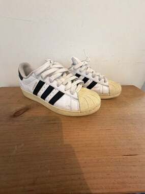 Adidas Superstar White and Black Shell Toe Sneakers C77154